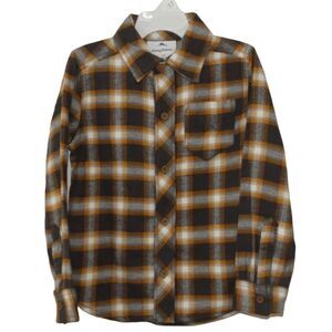 NWT Tommy Bahama Kids Flannel Plaid Shirt 5T Cozy Autumn Brown Mustard Check